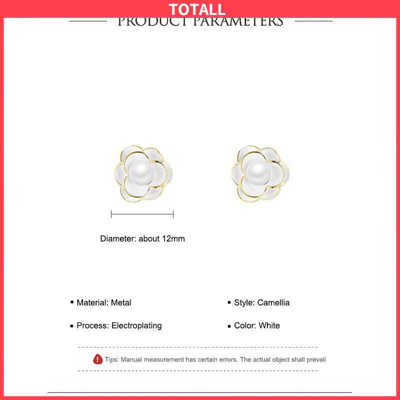 COD Anting Camellia Mutiara Korea Fashion Sederhana Gaya Aksesori Wanita-Totall