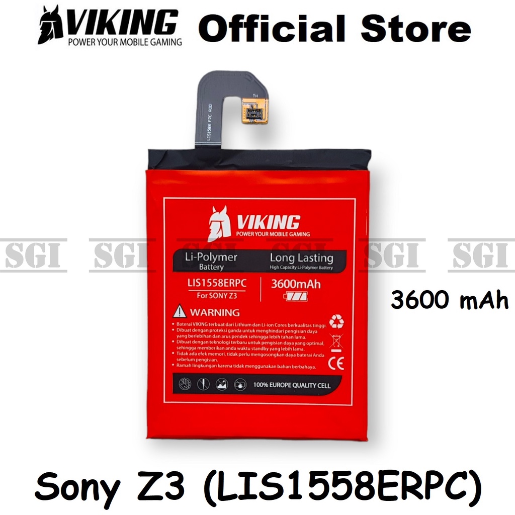 Baterai VIKING Double Power Original Sony Xperia Z3 Big LIS1558ERPC Batre Batrai