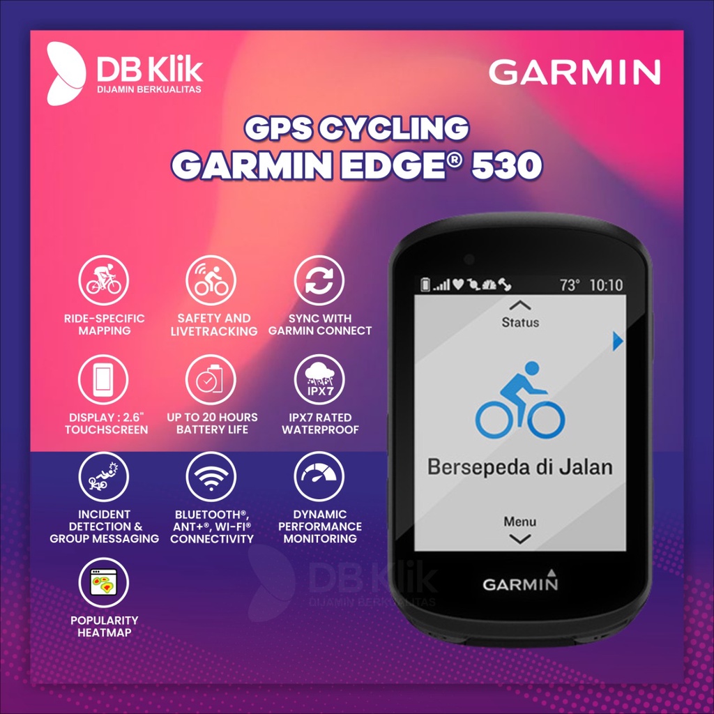 GPS Cycling GARMIN EDGE 530 Garansi Resmi TAM (Device Only)