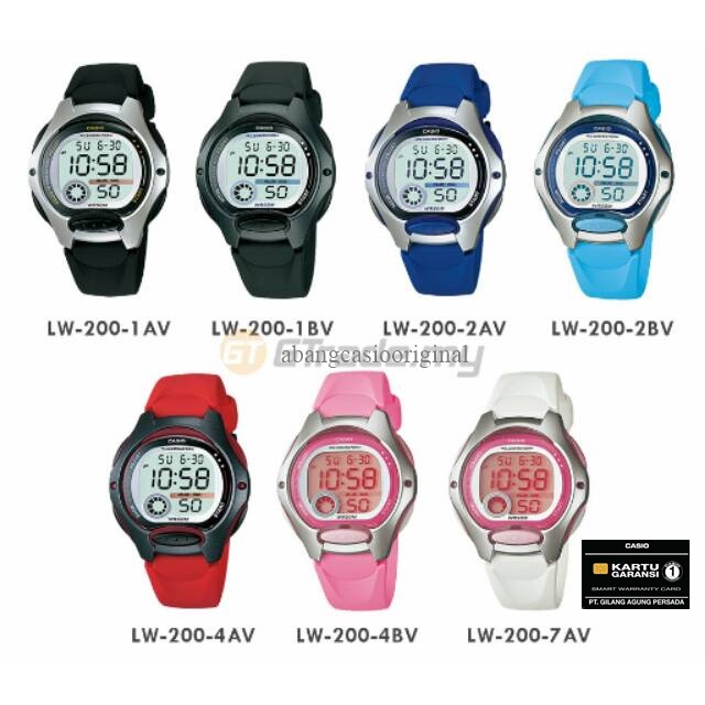 Jam Tangan Casio LW-200 LW 200 LW-200-1 LW-200-2 LW-200-4A LW-200-4B LW-200-7 Original Resmi