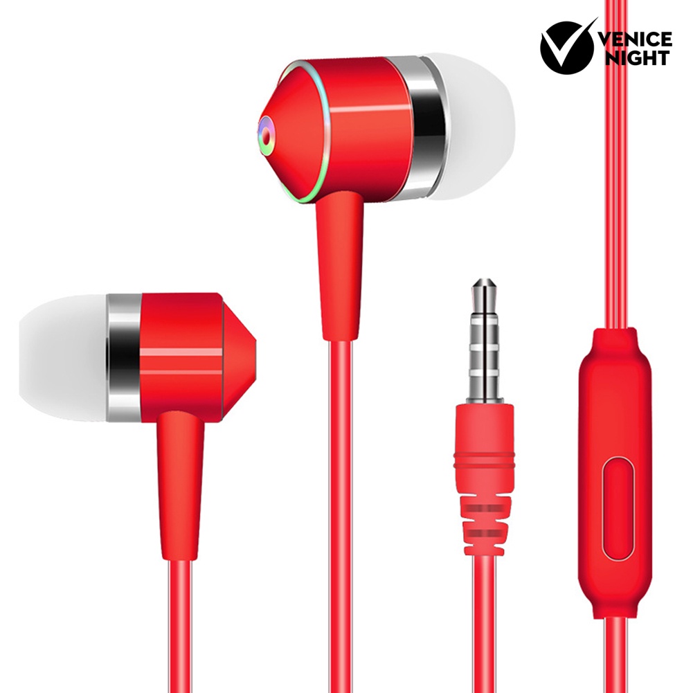 (VNEP) (Berkabel) Universal 3.5mm Plug In-Ear Musik Bass Earphone Olahraga Headset dengan Mic