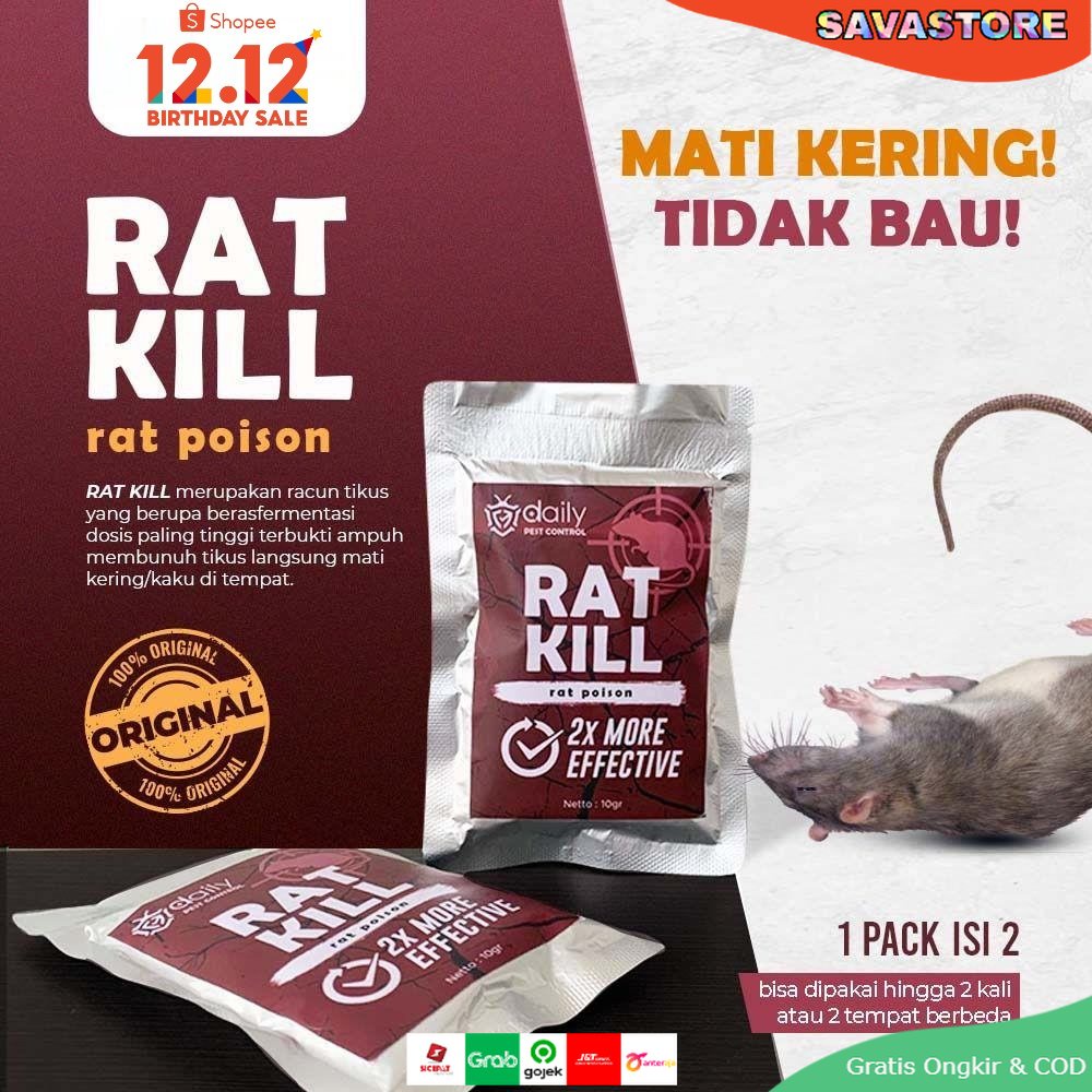 PEMBASMI HAMA TIKUS | RACUN TIKUS MATI KERING DAILY RAT KILL | AMPUH TIDAK MENINGGALKAN BAU