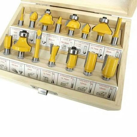 Mata profil Router bit set trimmer 1/4" wood milling cutter set 15pc