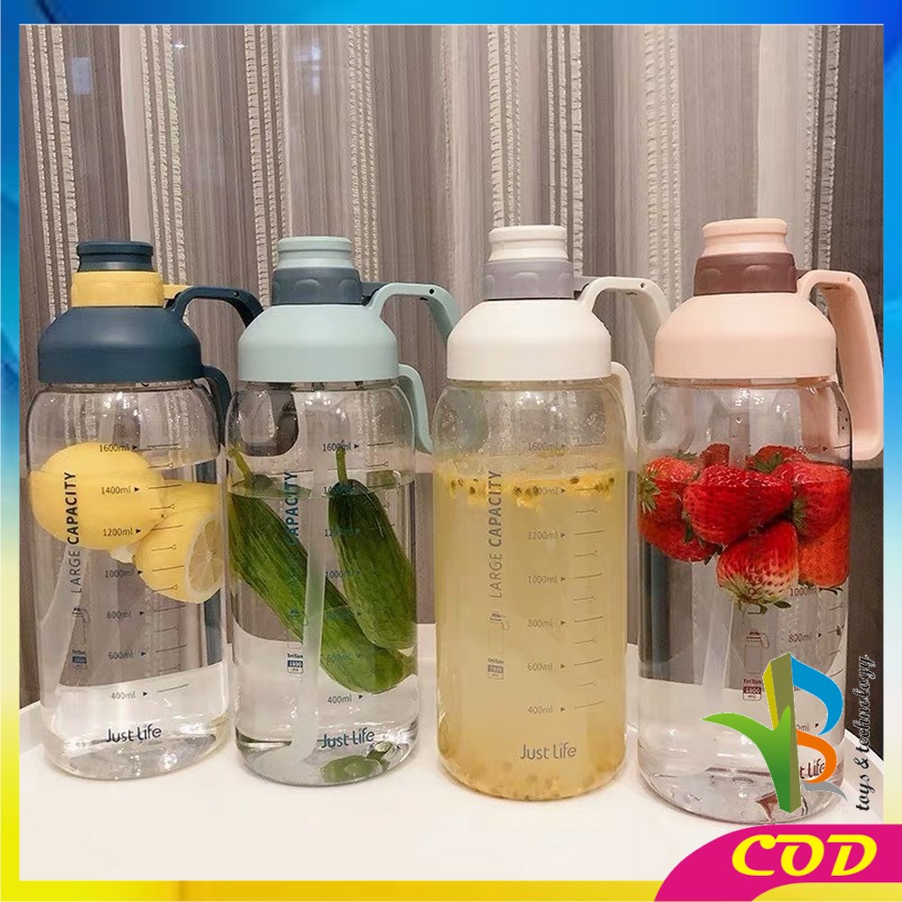 RB-C304 C305 Botol Minum Motivasi 2 Liter Food Grade / Botol Air Minum Jumbo 2000ml BPA FREE / Botol Minum Sedotan Dewasa