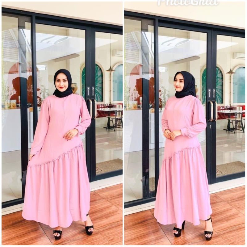 PAKET HEMAT KARINA DRESS SET HIJAB/ GAMIS CRINGKEL