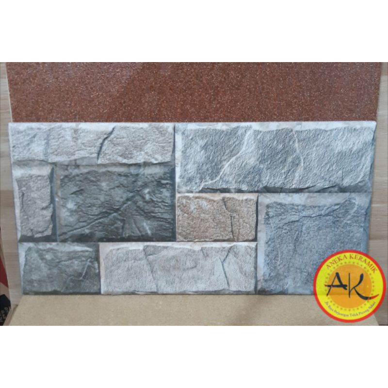 Keramik Dinding Kasar Motif Batu Alam Timbul 20x40 Colloseum Stone