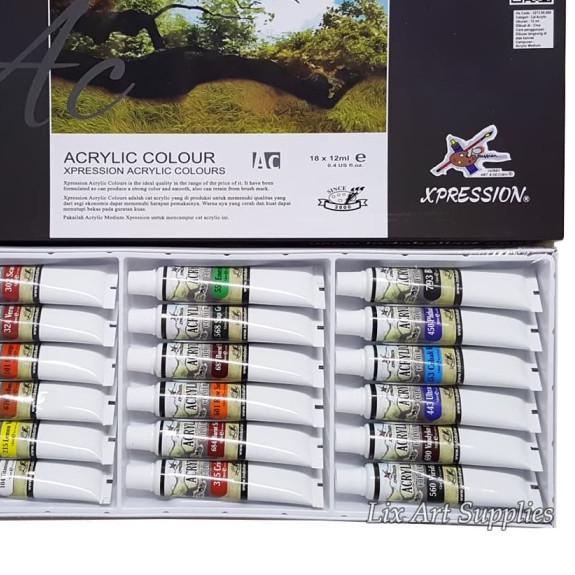 

Xpression Acrylic Color Set 18 - 818B / Cat Akrilik Set 18x12ml