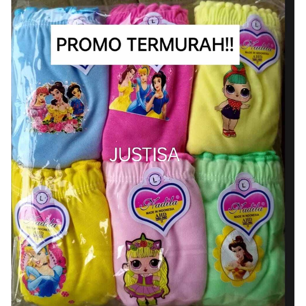 promo termurah..12 CD ANAK KARAKTER CELANA DALAM ANAK PEREMPUAN