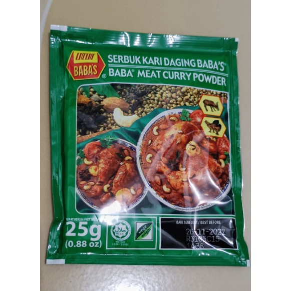 

BUMBU KARI INDIA/BABA'S MEAT CURRY POWDER 25g