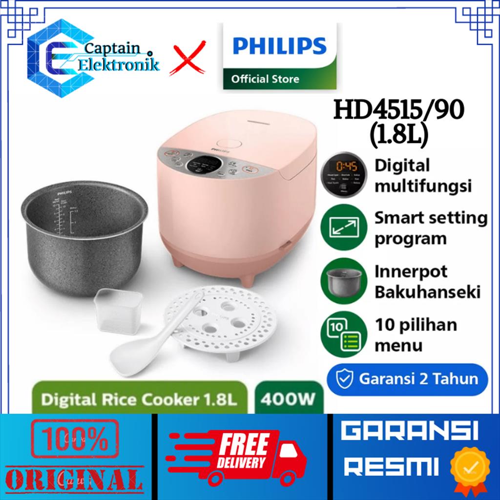 PHILIPS Digital Rice Cooker [1.8 L] HD4515 / HD 4515 / HD-4515 / RESMI