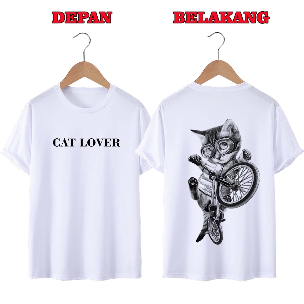 KAOS DISTRO UNISEX (PRIA DAN WANITA) TERBARU, KAOS JUMBO KUCING SPEDA.