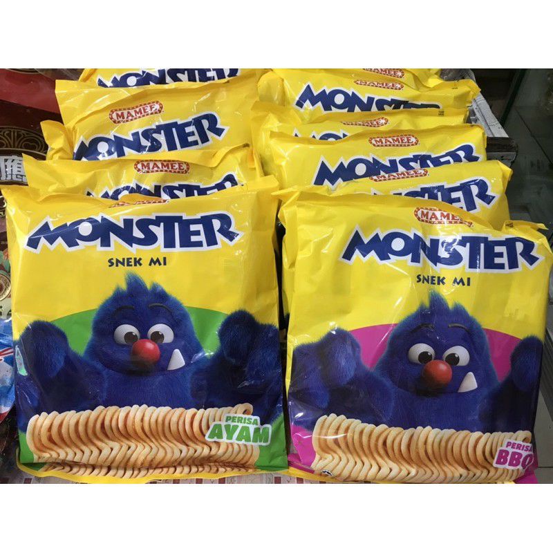 SNACK MAMEE MONSTER 1pack 10bks, SNACK MIE MAMI MALAYSIA , CHICKEN BBQ , NOODLE SNACK MAME , MAMEE J