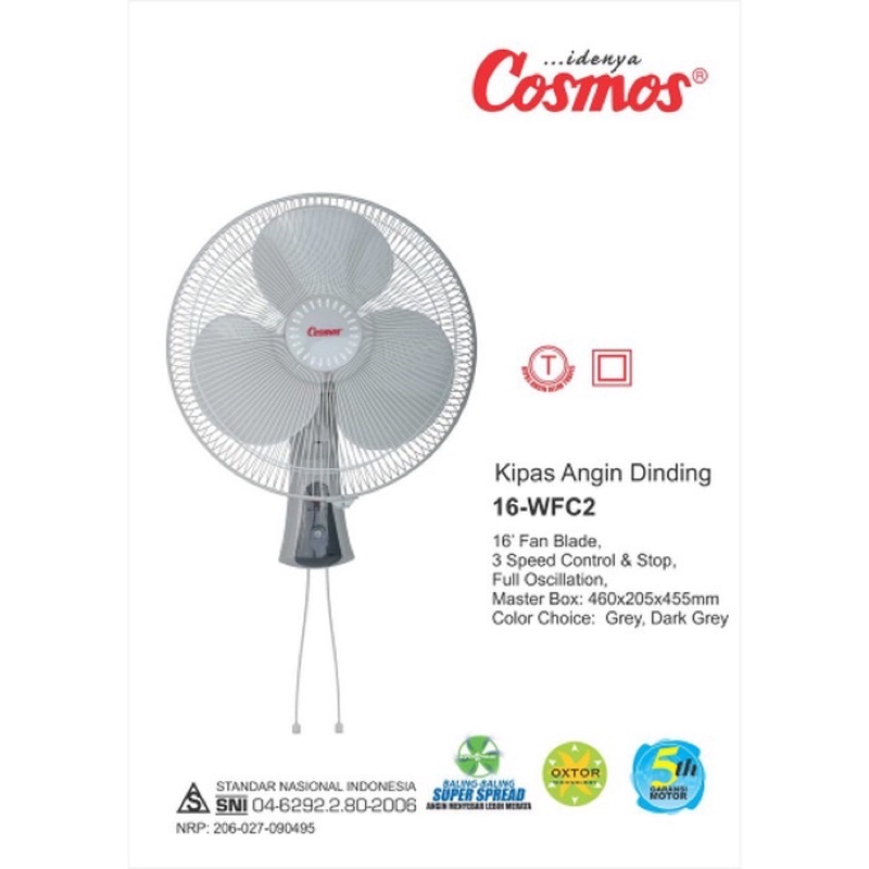 Wall Fan Kipas Angin Dinding Cosmos 16 WFC