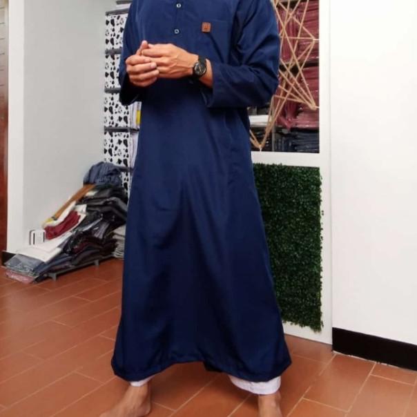 gamis jubah laki terbaru/gamis putih pria/gamis jumbo/jubah jumbo - Hitam, M