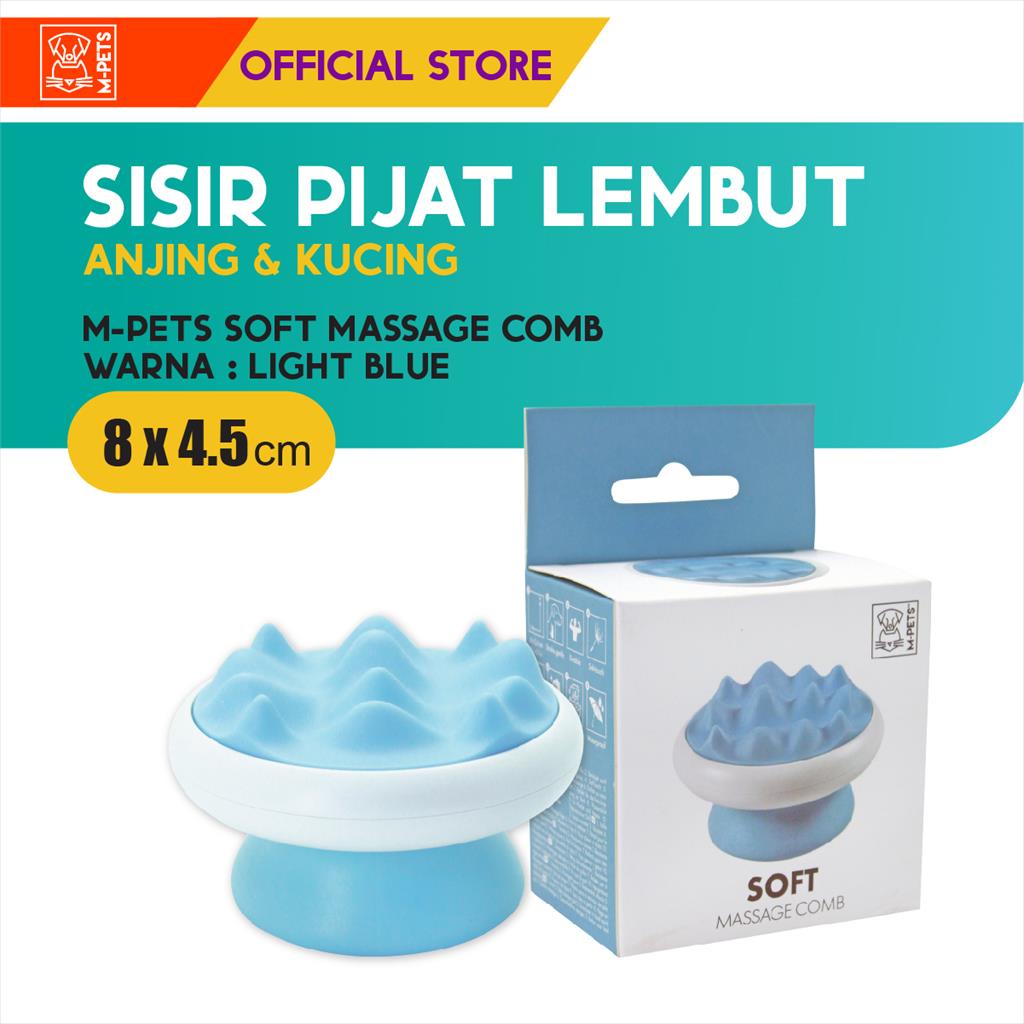 M-Pets Soft Massage Comb -  Coarse Teeth / Sisir Pijat Anjing Kucing