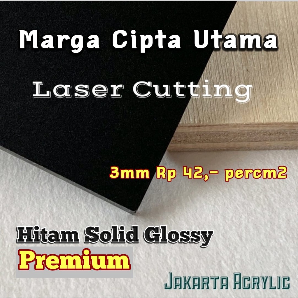 PREMIUM Acrylic 3mm Laser Cutting Hitam Pekat Potongan Akrilik Custom Black