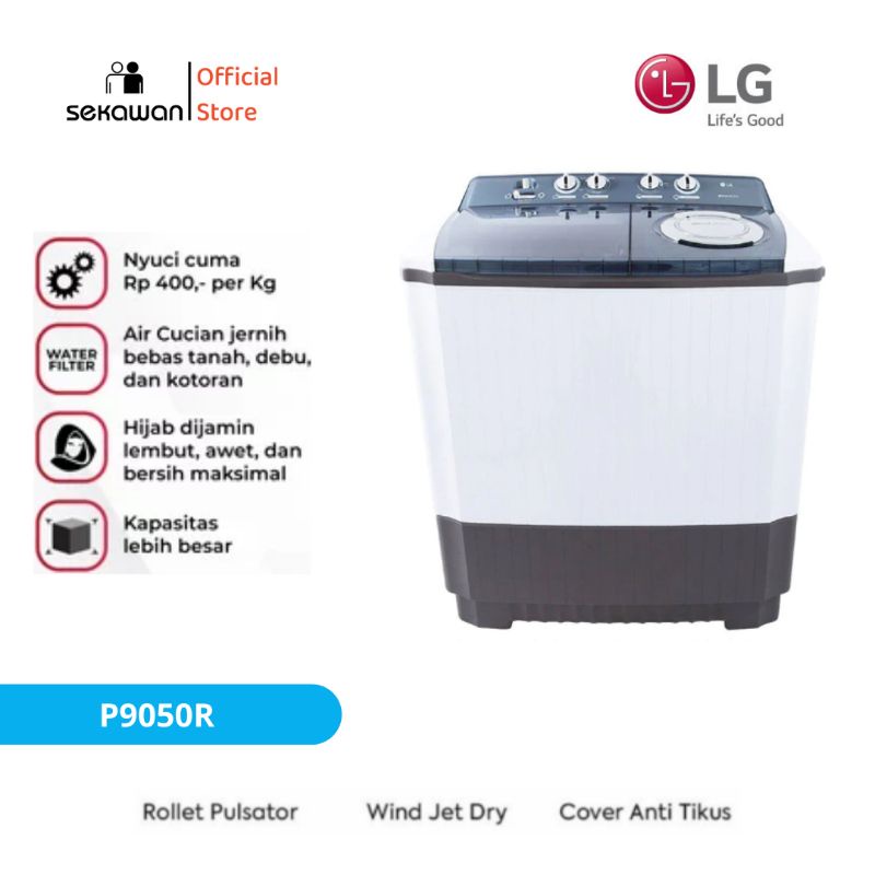 Jual Mesin Cuci 2 Tabung 9 Kg LG P9050R | Shopee Indonesia