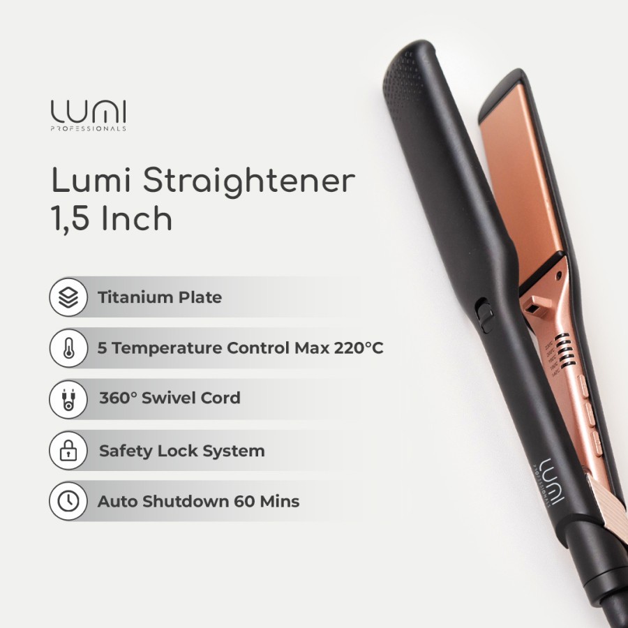 LUMI Catokan Hair Straightener Slimline 1.5&quot; Original &amp; Bergaransi Resmi