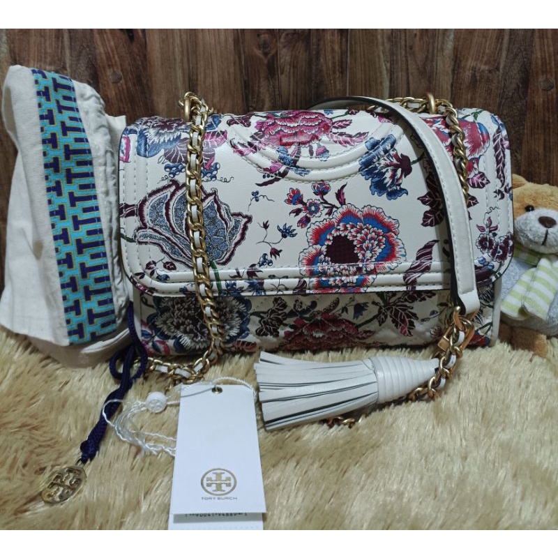 preloved,tb, fleming printed small multi happy times bag