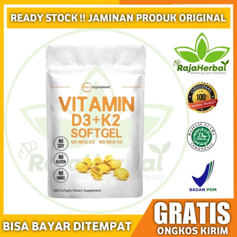 Vitamin D3+K2 125mcg 100mcg Microingrediets 300 Softgel