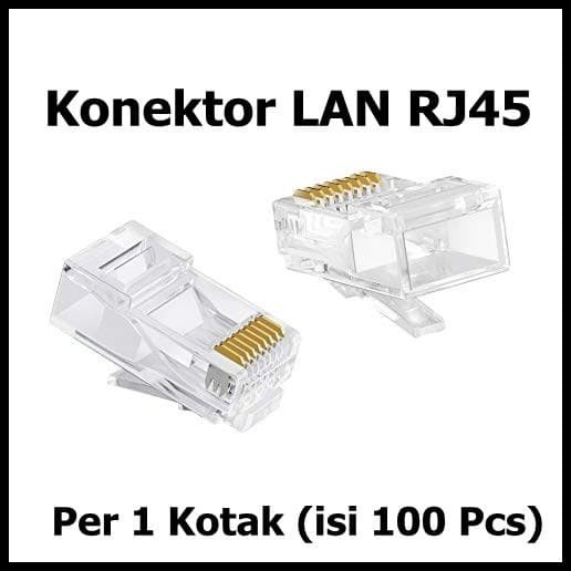 Konektor RJ45 LAN isi 100 pcs Jack Kepala Kabel LAN UTP