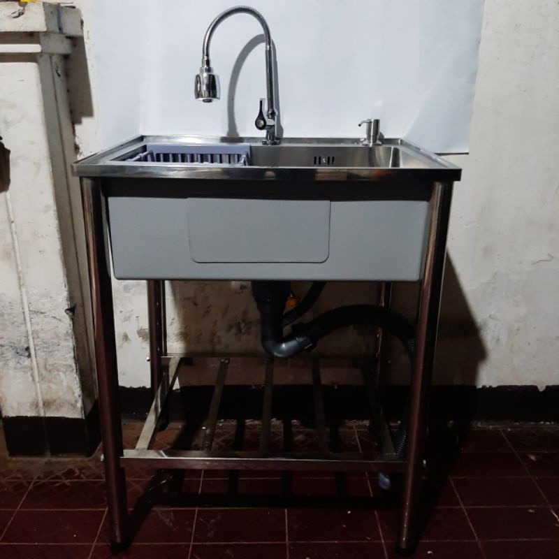 cuci piring portable/rak cuci tangan standing/cuci piring meja