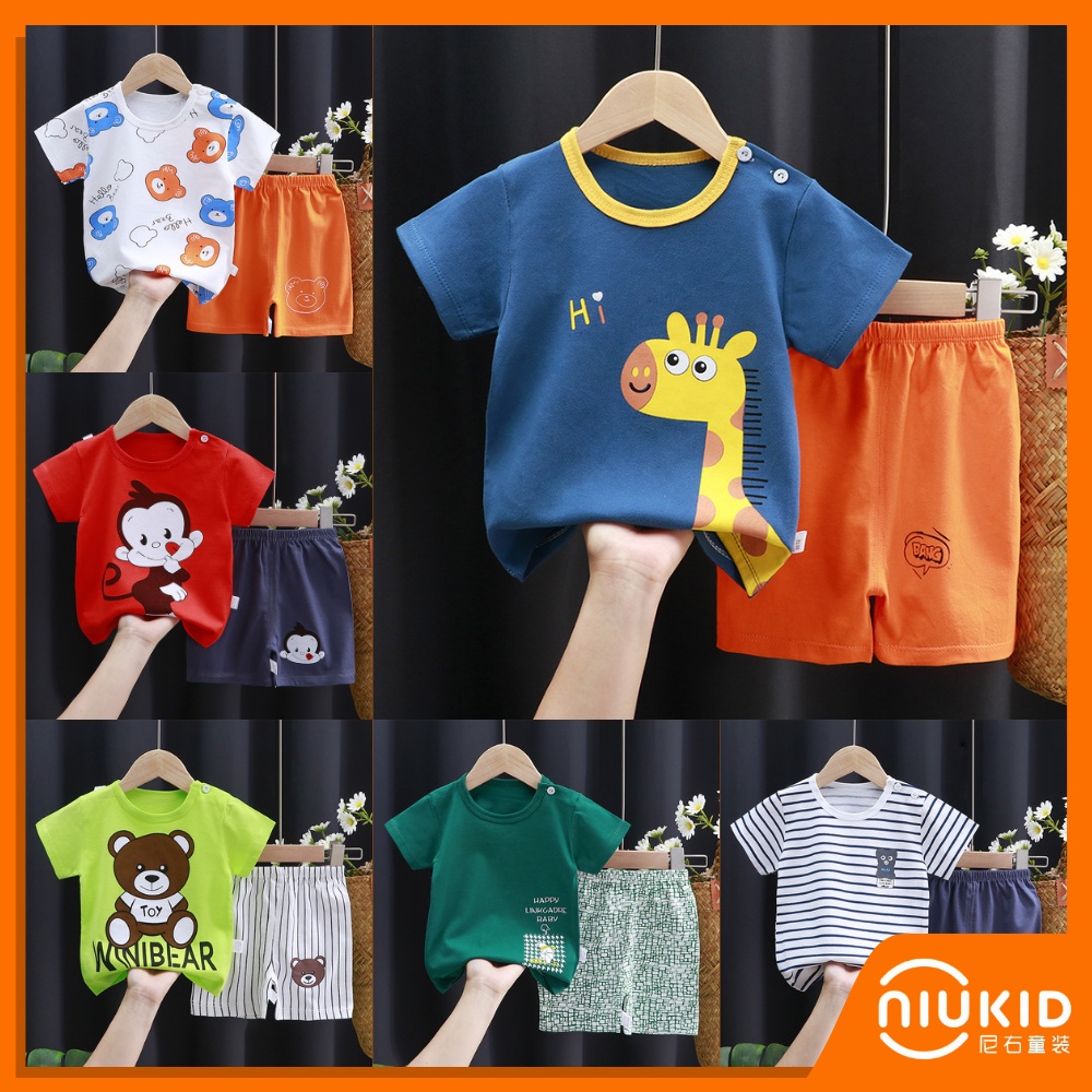 NIUKID SETELAN BAJU BAYI LENGAN PENDEK IMPORT UMUR 0 6 TAHUN CELANA BAJU ANAK SETELAN LENGAN PENDEK #B89 - #B95