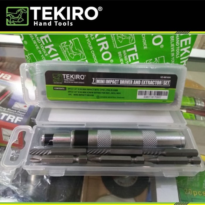 [BISA COD] Tekiro Obeng Ketok 7Pcs Mini / Mini Impact Driver  Extractor Set / Perlengkapan Rumah Tan