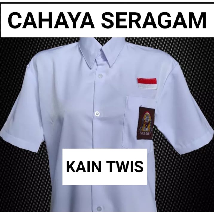 BAJU PUTIH LENGAN PENDEK KEMEJA SERAGAM SEKOLAH SMA SMK SMU KAIN TWS PRIA