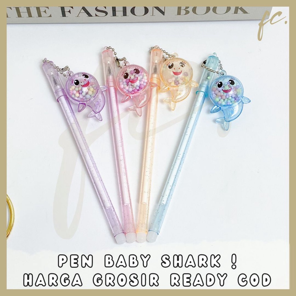 

Pen / Pulpen Gel Gantungan Baby Shark Kartun Anak Ikan Hiu Seaworld Mini Bubble Foam Manik Beads Warna Pastel Import Alat Tulis Anak Lucu Cute Tinta Hitam Grosir Ready COD