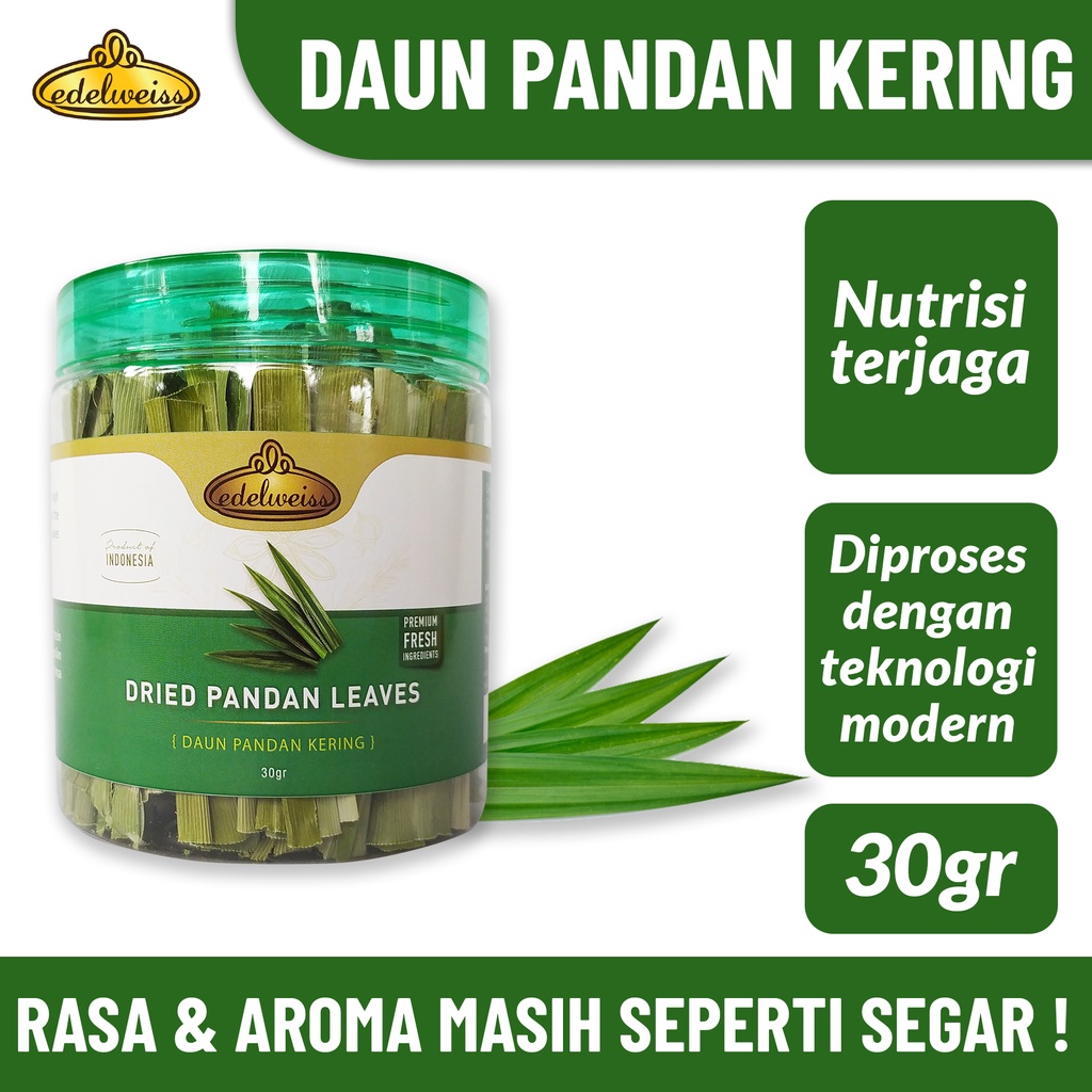 

Edelweiss Daun Pandan Kering (Pandanus Dried Leaf) 30gr