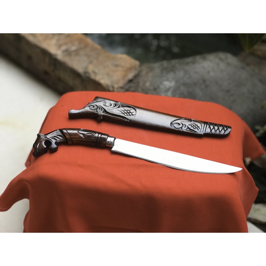 Pisau Dapur (Serbaguna/Sembelih) Daging Full Ukir Macan