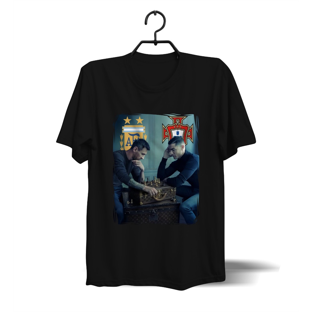 BAJU KAOS PRIA CHRISTIANO RONALDO VS MESSI SABLON DTF/DTG KEREN