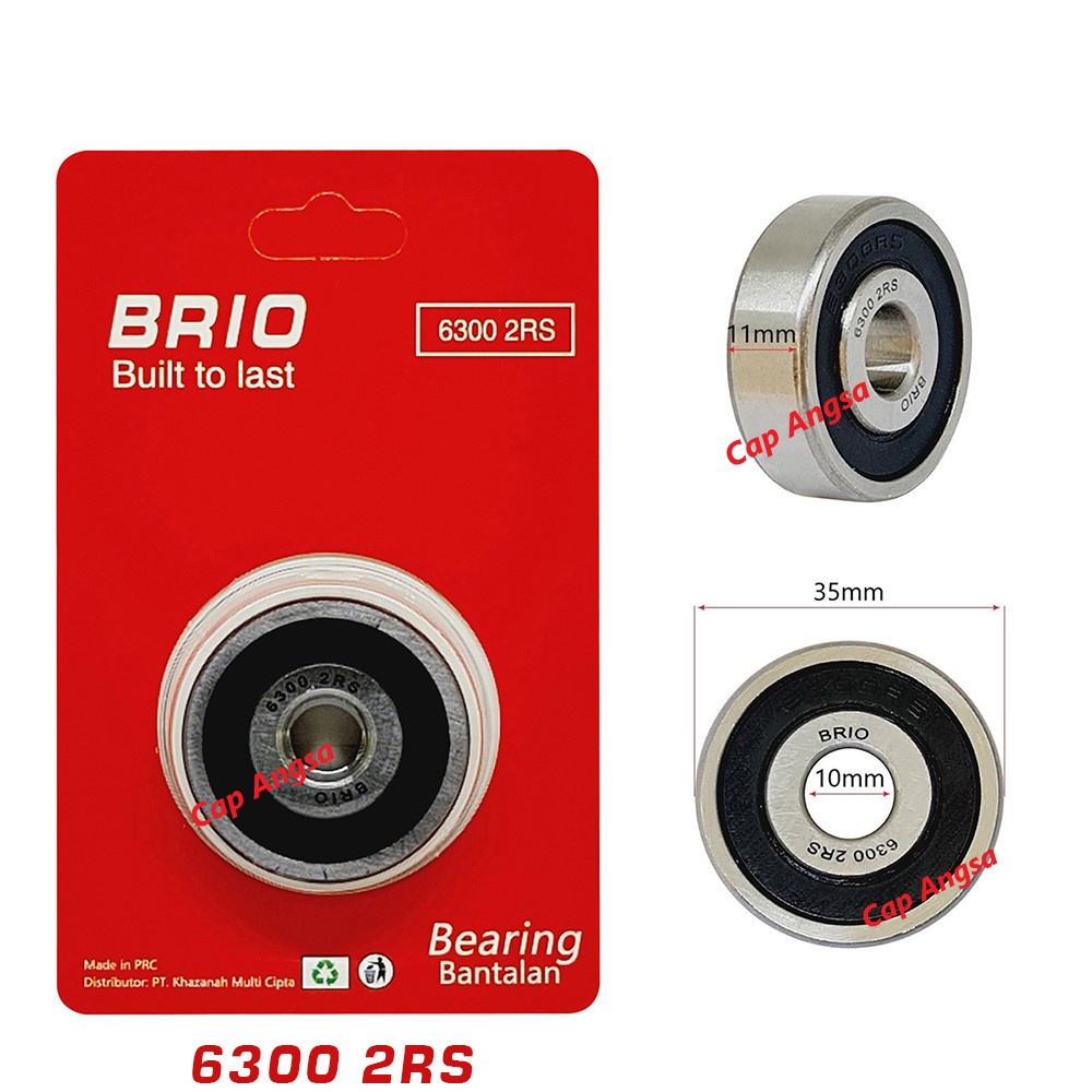 BRIO BEARING 6300 2RS 10 pc KLAHER LAHER BERING KLAHAR LAHAR BANTALAN BOLA RODA DEPAN BELAKANG GEAR