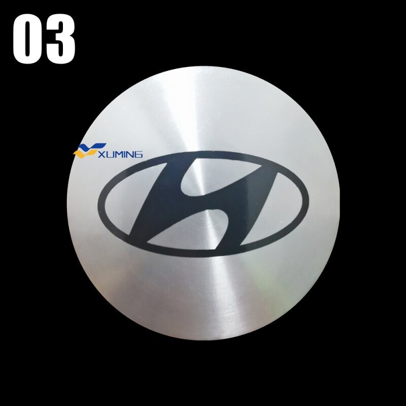 Xuming 4Pcs / Set Stiker Emblem Logo Hyundai 56mm Untuk Hub Tengah Velg Mobil