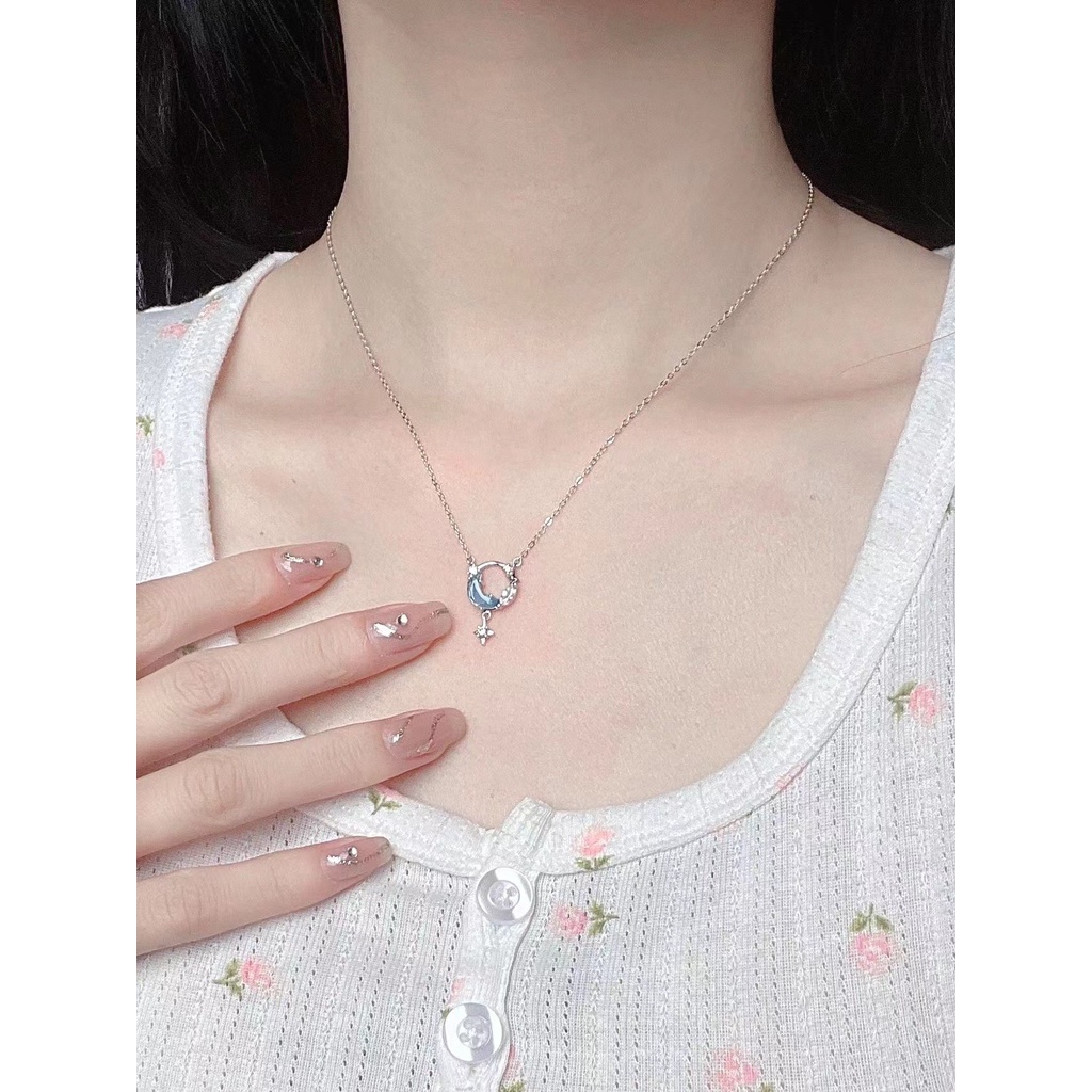 COD❤️Kalung Wanita Korea Liontin  mewah  desain niche  kalung kalsedon putih Rantai Klavikula Anti Karat Dan Anti Luntur Kalung 2022 Terbaru Hadiah Ulang Tahun Kado Fashion