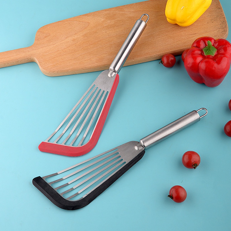 Spatula Masak Pancake / Telur Goreng / Steak / Ikan Bahan Stainless Steel Anti slip / Lengket