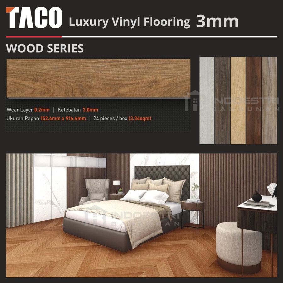 Taco Lantai Vinyl Motif Kayu 3mm / Vinyl Taco 3mm Motif Kayu