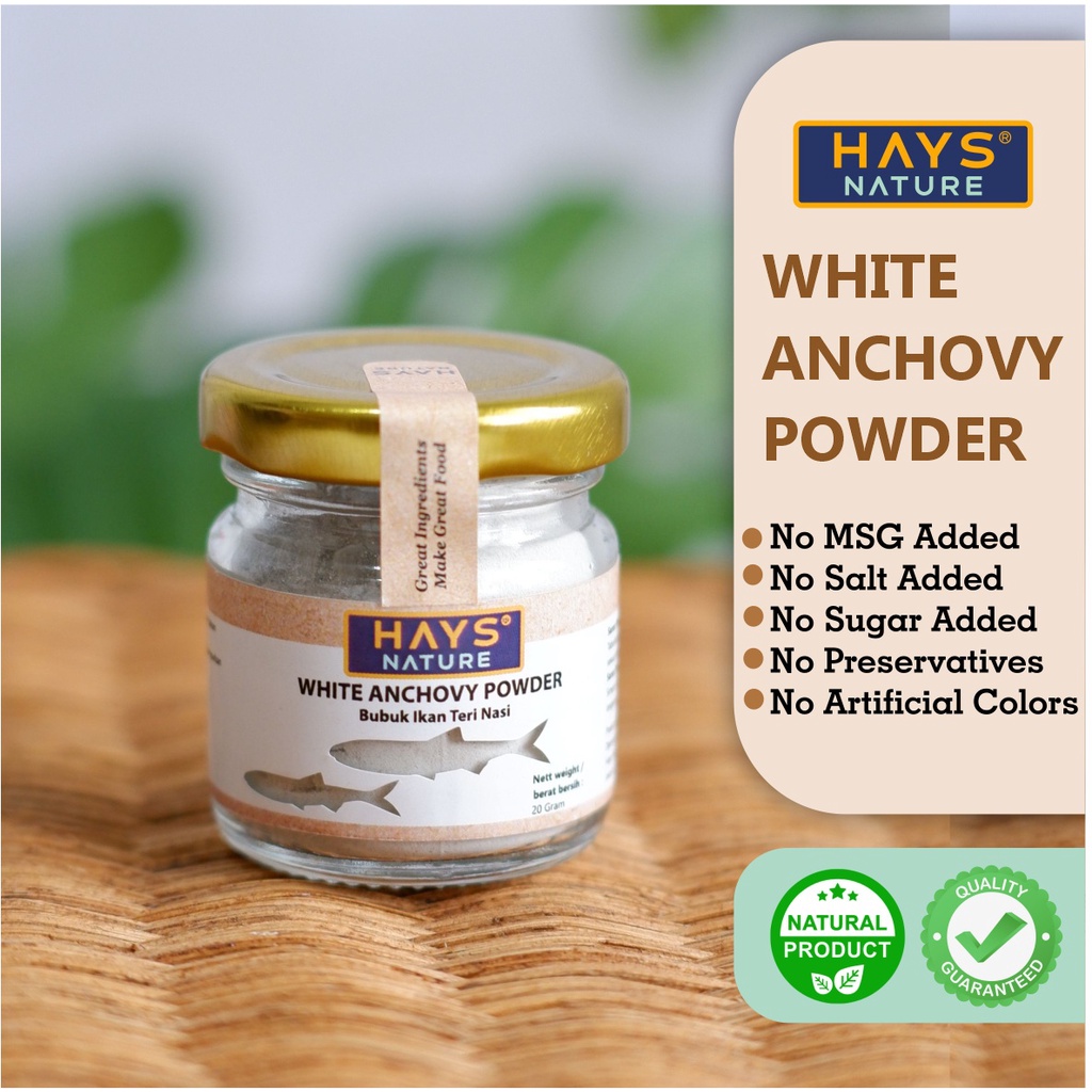 White Anchovy Powder (20 GRAM)/ Teri Nasi Bubuk 20 Gram, Anti GTM, Kaldu MPASI - HAYS NATURE