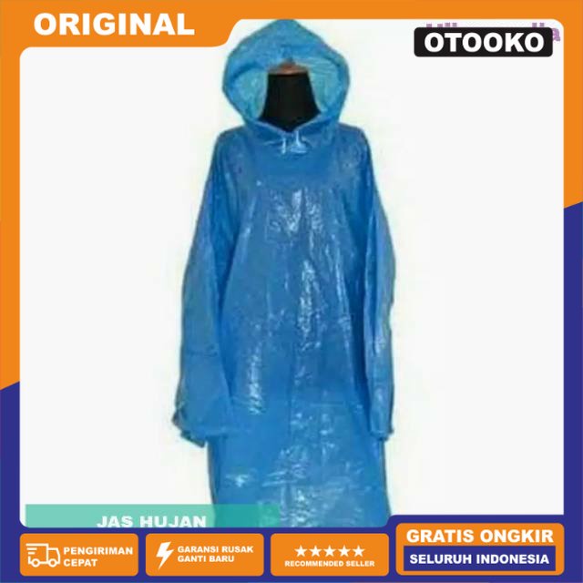 Jas Hujan Poncho Ponco Plastik Kresek Bambu LDPE Simple Ringan x Tebu Termurah