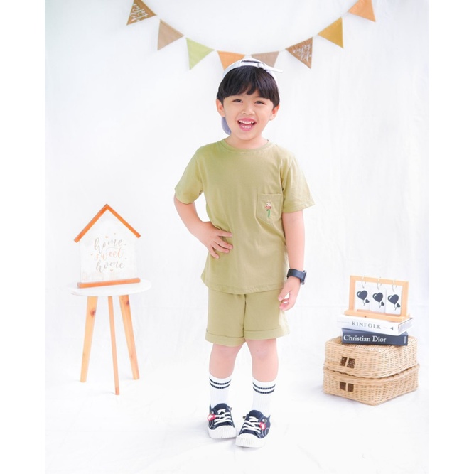 Setelan Anak Baim Smilee Unisex Original Kaos Super Premium