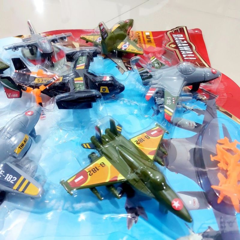 Mainan Rajawali Set Pesawat Jet AU Plane Model Militer Anak Laki Cowok