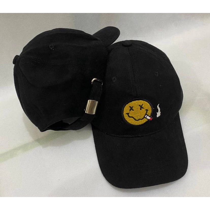 Topi Baseball Pria Wanita Dewasa Bordir Smiley