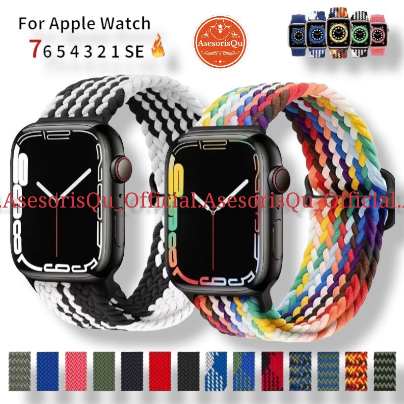 Strap iwatch - iwatch Strap - Braided Solo Loop Adjustable - Strap For 38 40 42 44mm Strap IWatch Se