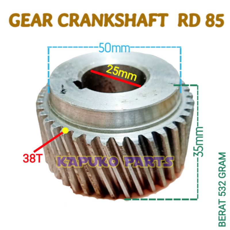 RD 85 GEAR CRANKSHAFT UNTUK MESIN DIESEL KUBOTA 8.5 PK