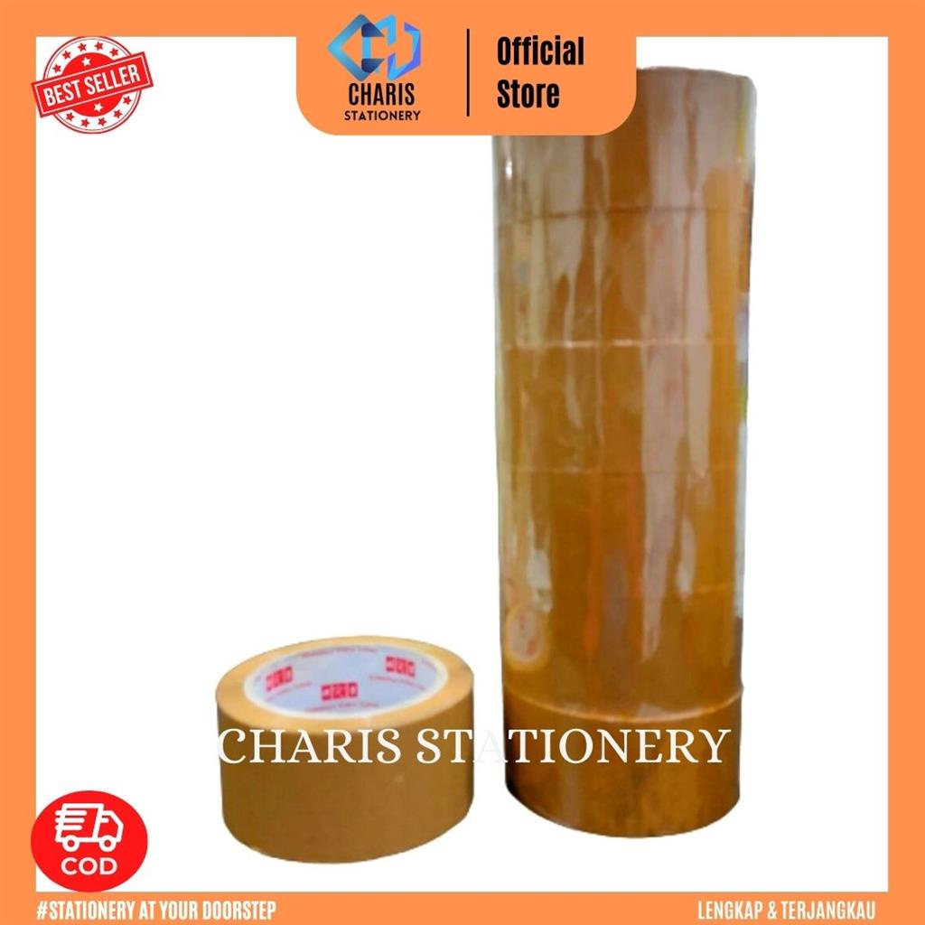 

CHARIS STATIONERY - Lakban Coklat 90 Yard AKS (6 Pcs/Slop)
