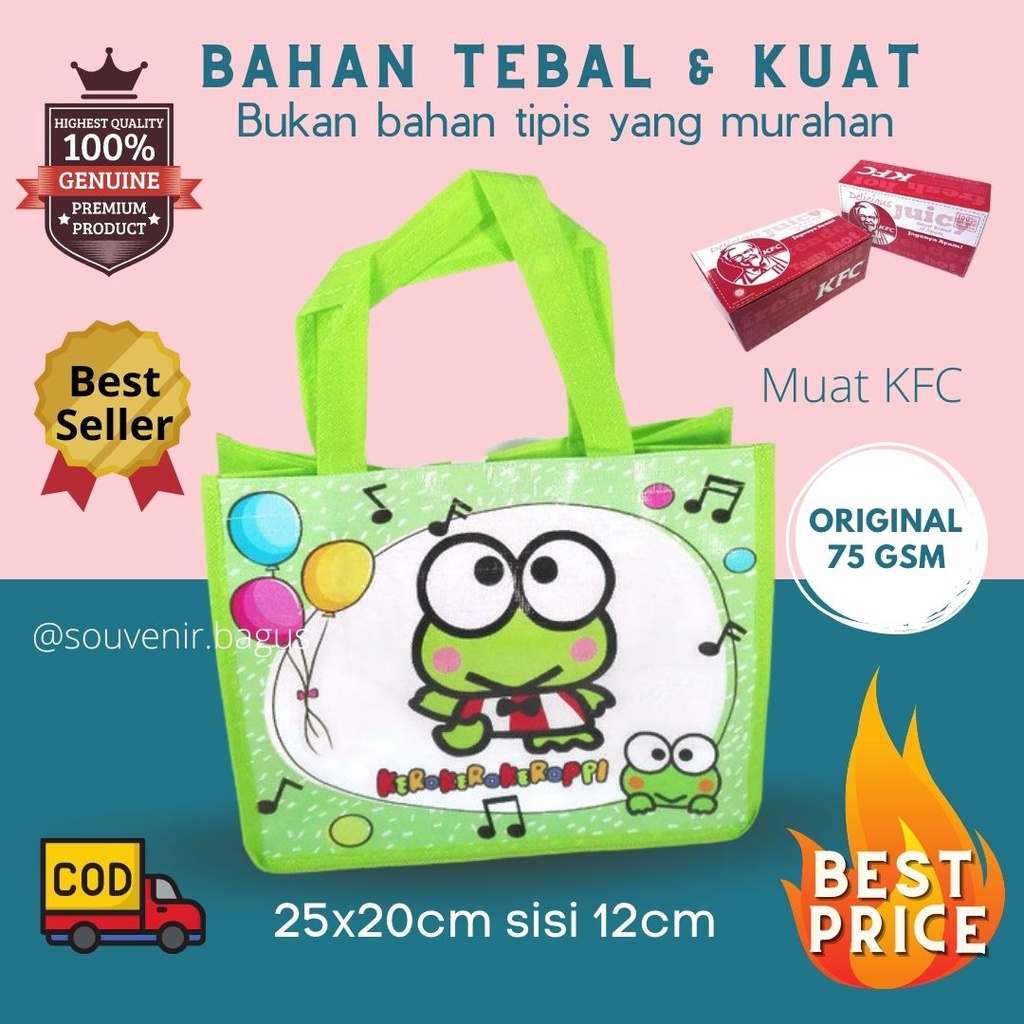 Tas Ultah Keropi Tas ulang tahun anakk Keroppi Goodie Bag Ulang Tahun Anak Keroppi Kerokeroppi