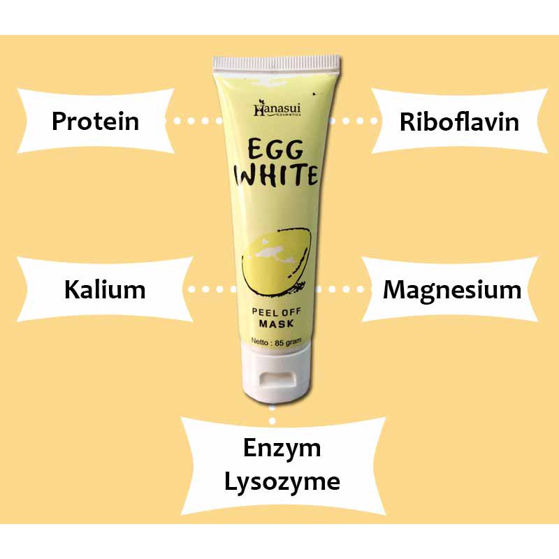 `ღ´ PHINKL `ღ´ ⓗⓐⓝⓐⓢⓤⓘ Masker egg white telur hanasui masker putih telor bahan alami peel off angkat