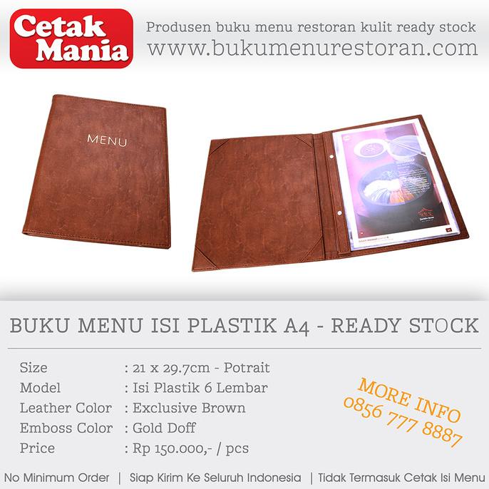 

BUKU MENU RESTORAN ISI PLASTIK A4 - READY STOCK