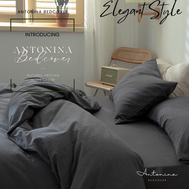 Harga Termurah Bed Cover Set Polos Kain Katun Premium Satu Set Selimut Bedcover Sprei Sarung Bantal 